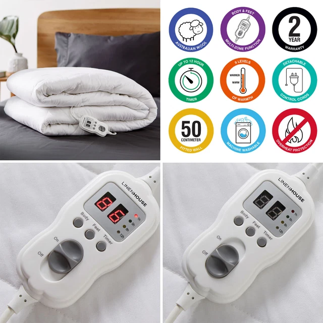 LINEN HOUSE QUILTED Electric Blanket MultiZone. Exceptional Heated
