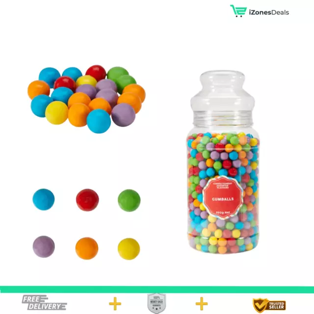 Gumballs Assorted Flavors Dextrose Gum Base 950g Colorful Treats Corn Derived