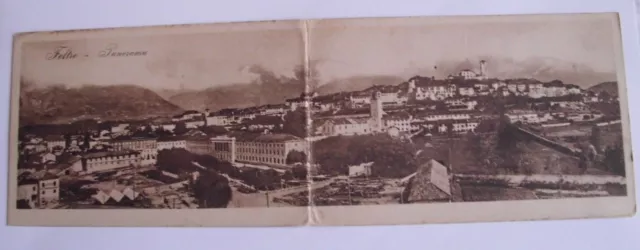 Belluno - Feltre panorama - spedita f. p. cartolina doppia 1917