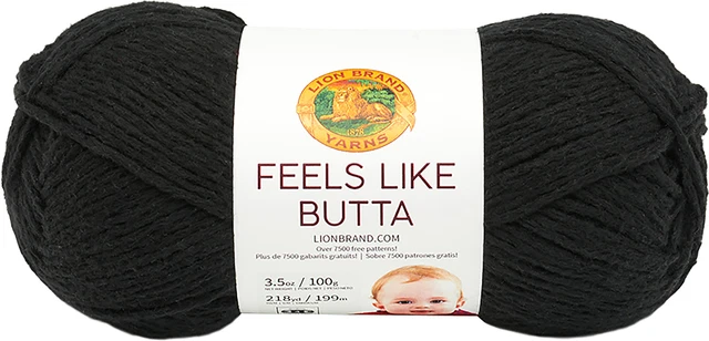 Lion Brand Feels Like Butta Yarn-Black -215-153