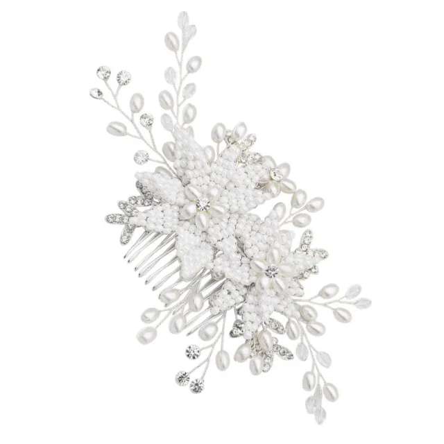 Pearl French Side Comb Crystal Hair Comb Slide Hair Brooch Bride Headpiece Woman