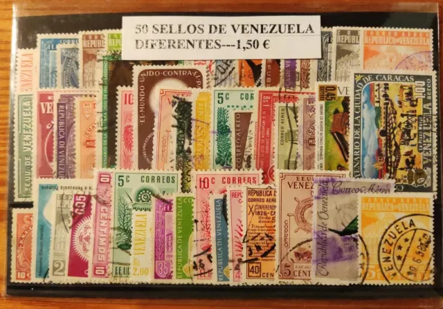 Lote De 50 Sellos Diferentes Usados De Venezuela