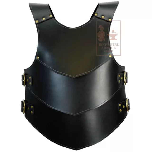 Leather Armour Black Costume Medieval Knightly Body Armor cosplay larp SCA Props