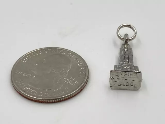 Empire State Building New York Wolkenkratzer Sterlingsilber 925 Charm für Armband