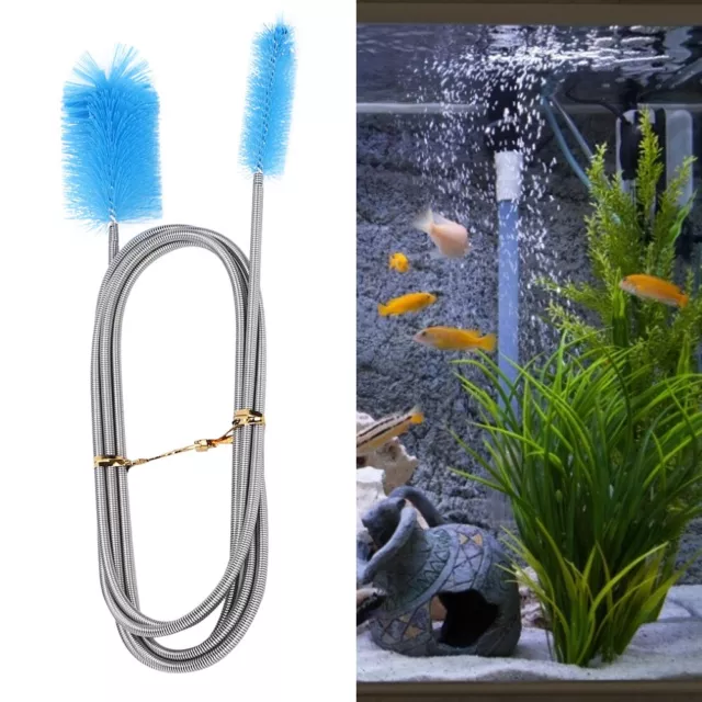 Double Head Fish Tank Nettoyage Brush Air Tube Tuyau Aquarium Nettoyeur Bru Qcs