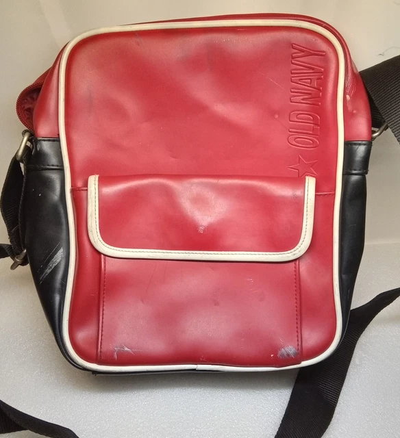 VTG Old Navy Crossbody Messenger/Travel/Shoe/Gym/Flight Bag Red/Black READ