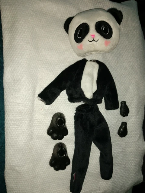 Barbie Doll Cutie Reveal Panda Plush Costume NICE REVERSIBLE JACKET