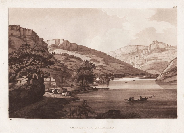 Nantua Lac de Sylans Ain Auvergne France Radierung Aquatint Beaumont 1800