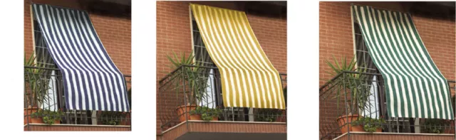 Tenda da sole a strisce per balcone da esterno con passanti e ganci Vari  Colori