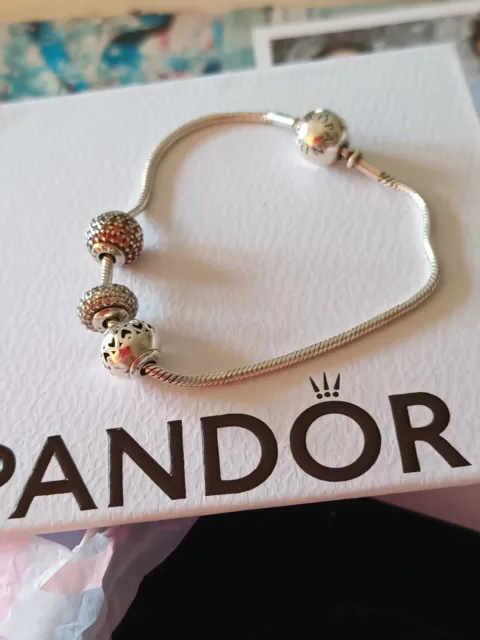 Pandora Genuine Essence  Bracelet  With Charms Size 16 Cm.