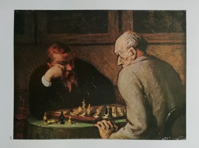 Clipping Ritaglio Illustrazione I GIOCATORI DI SCACCHI Honoré Daumier