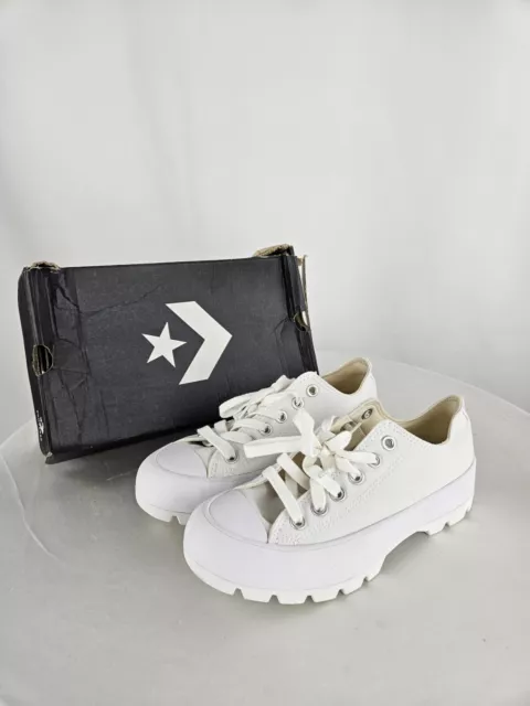 Converse Lug Sole Low-Top White Sneakers Women's 6.5 Lace-Up Shoes w/ Box