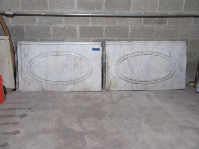 ~ 2 Pieces Antique Carved Marble Paneling Wainscoting ~ Architectural Salvage