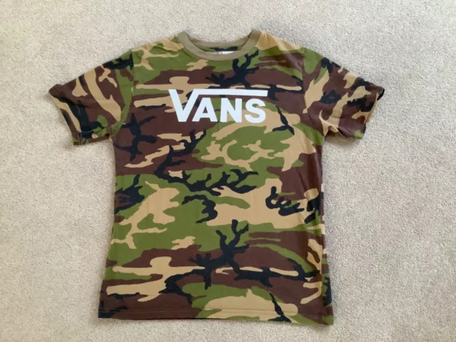 VANS Camouflage Boys T Shirt Size Large Boys Age 12-14 Years