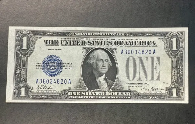 1928 One Dollar Funnyback Silver Certificate