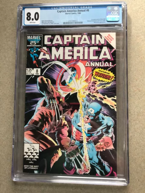 marvel #8 1986  captain America cgc 8.0 grade/white pages/graded January 2023