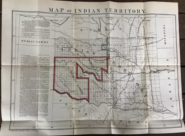 1879 Map of Indian Territory/Public Lands.