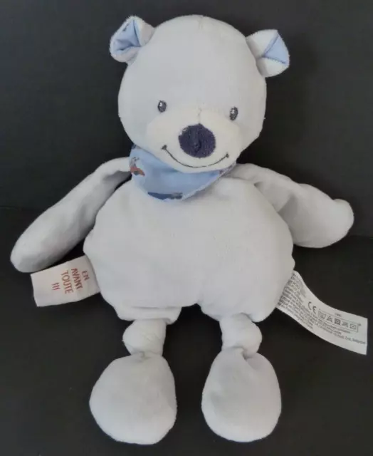 E. Doudou BOUT' CHOU OURS bleu En avant toute ! bandana 25cm EXCELLENT ETAT