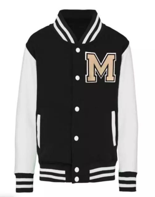 Personalisierte Unijacke großer Aufnäher Buchstabe Name Sport Letterman 3-13 Jahre