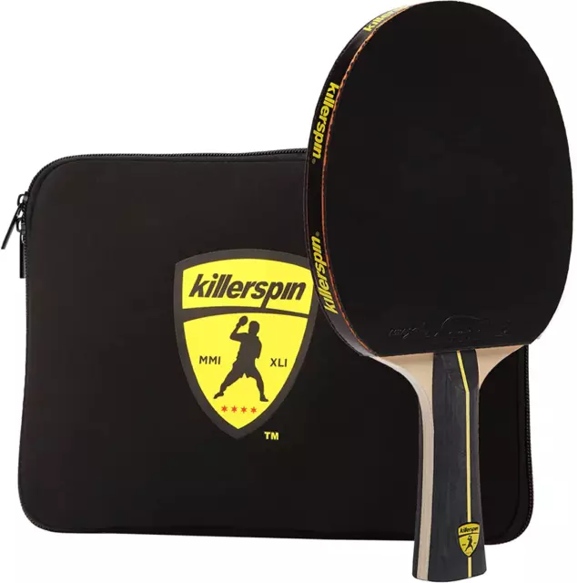 Jet Black Combo Ping Pong Paddle with Sleeve Case