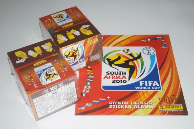 Panini WM 2010 Südafrika Album + 2 OVP Display 200 Tüten Neu/Top