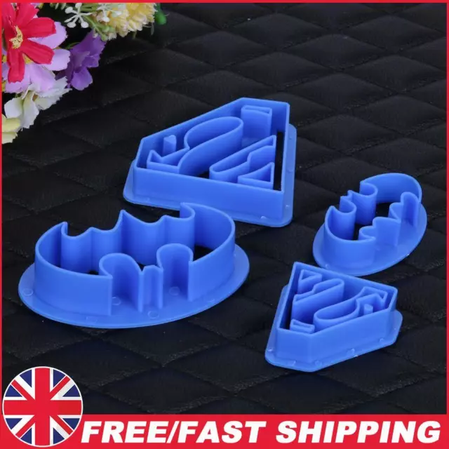 4 pcs Super Hero Batman Superman Cookie Cutters Sugarcraft Cake Decoration