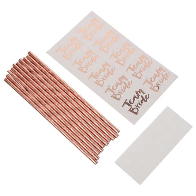 20 piezas pajitas de despedida de soltero accesorios papel novia