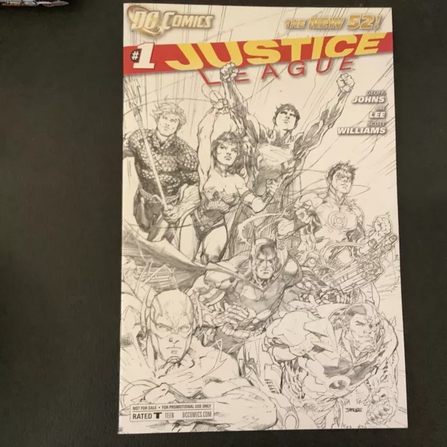 Justice League#1 Jim Lee Sketch Variant! R.I. Promotional 1:200 NM 2011 Extras