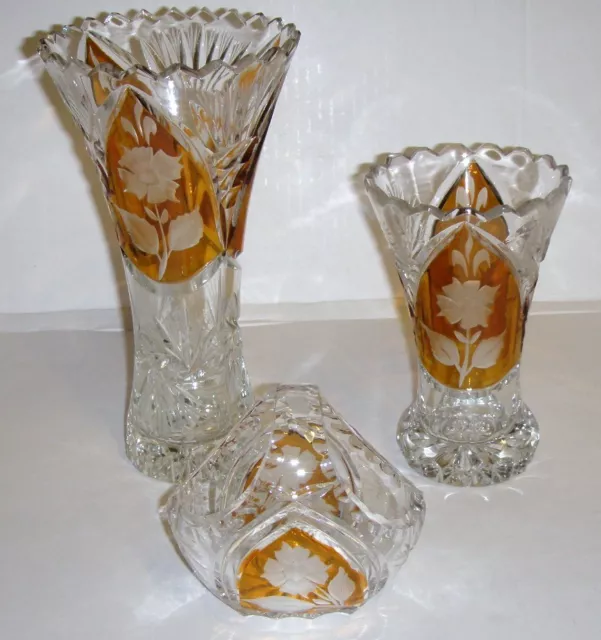 Schwere Bleikristall-Vase / Blumenvase Bleikristall-Körbchen handgeschliffen NEU