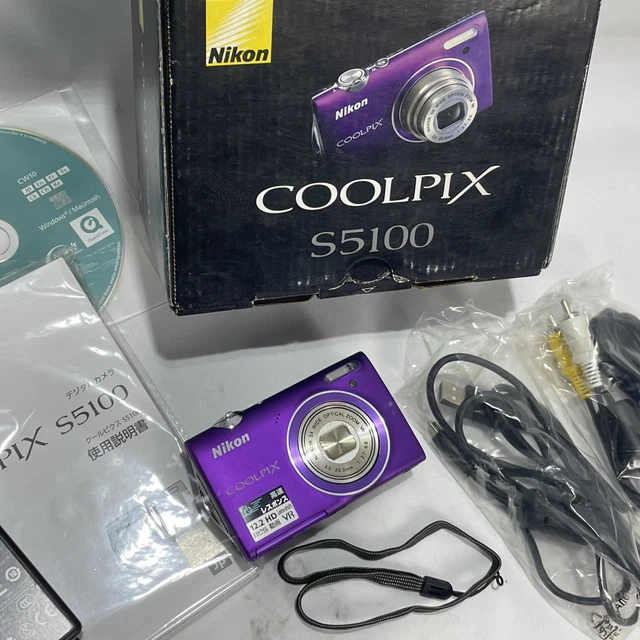 NIKON COOLPIX S5100 Purple Compact Digital Camera with