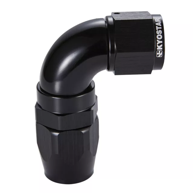 90Degree AN10 Full Flow Swivel Black Universal Aluminum Fitting Hose End Adapter