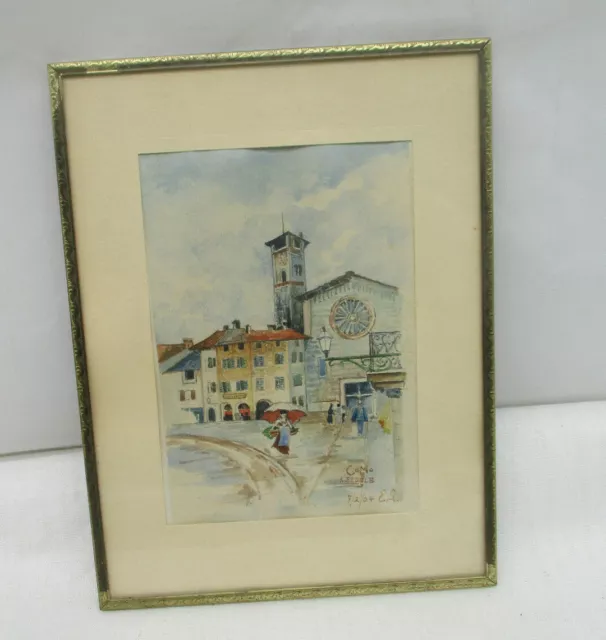 Aquarell "Italien Como" signiert 1904