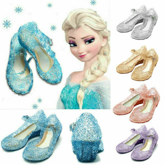 KIDS GIRLS FROZEN Princess Elsa Cosplay Fancy Dress Up Sandals