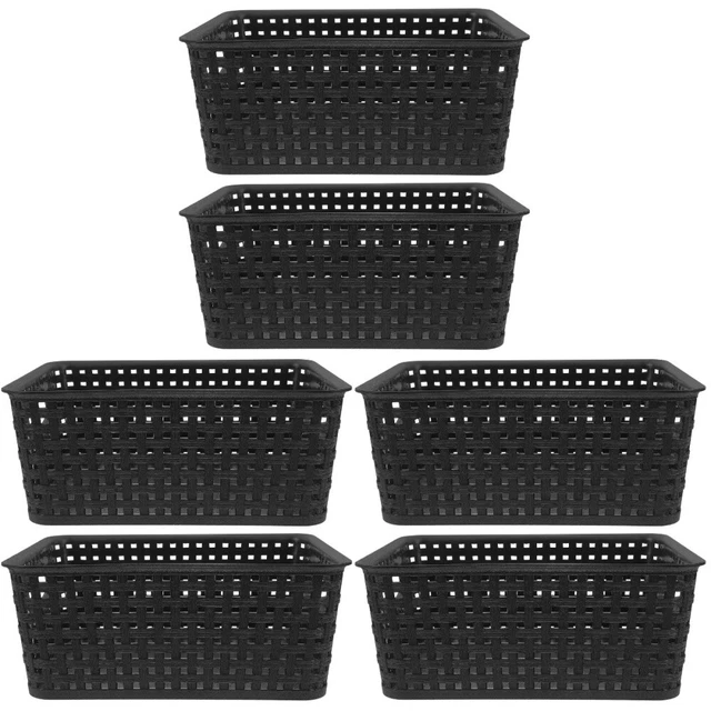 6 cestas de ropa de plástico cesta de almacenamiento pequeña de plástico
