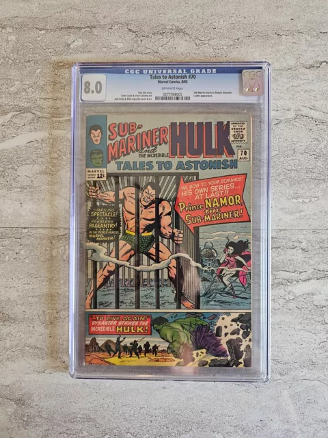 Tales to Astonish #70 Sub-Mariner and Incredible The Hulk Marvel Comics CGC 8VF