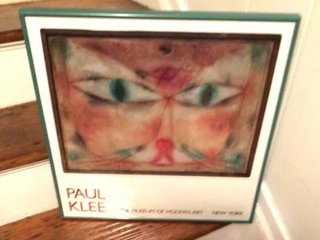 Paul Klee Framed Cat & Bird  1928 Oil & Ink On Gessoed Canvas