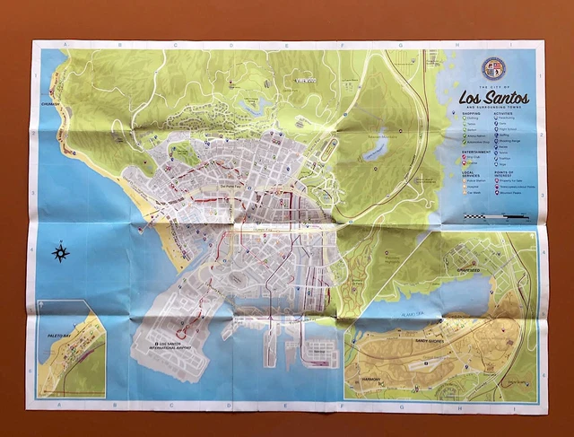 GRAND THEFT AUTO V GTA 5 MAP LOS SANTOS BLAINE COUNTY XBOX ONE 360 PS4
