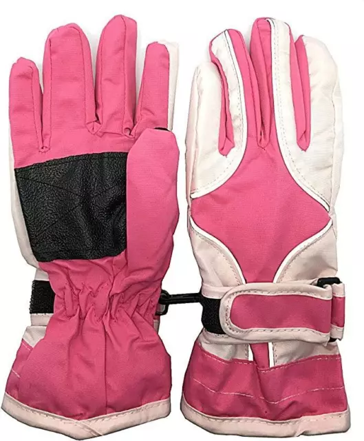 Girls Ski Gloves Pink 9-12 Yrs - Childrens Thermal, Winter Sports Warm Gloves