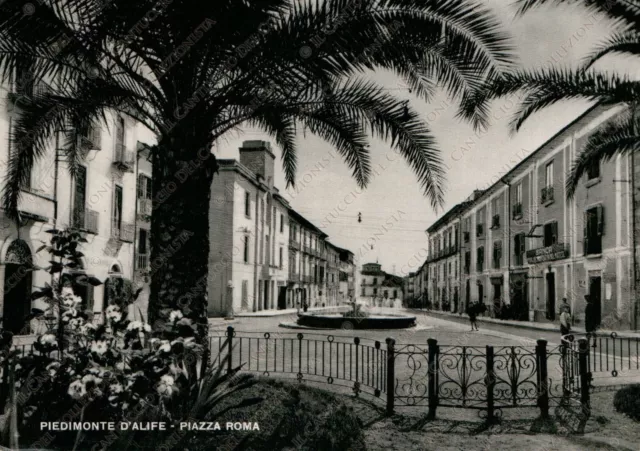 1952 PIEDIMONTE D’ALIFE Piazza Roma Banca del Matese Caserta Cartolina animata