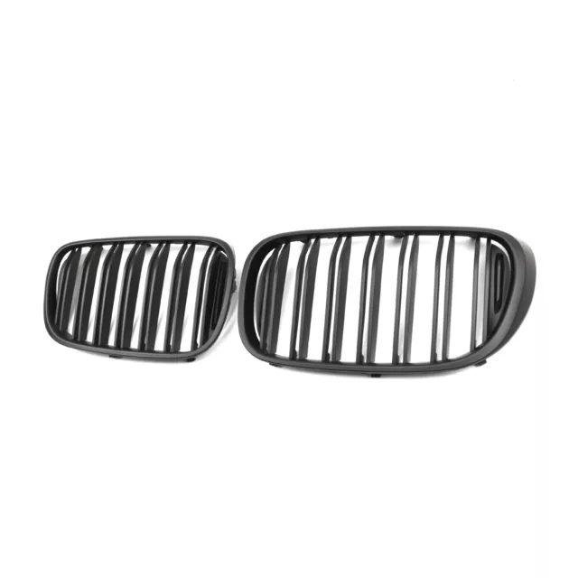 Car Double Line ABS Matte Black Front Center Grille For 16-18 BMW 7 Series G12