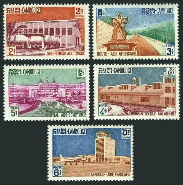 Cambodia 101-105,105a sheet,MNH.Michel 132-136,Bl.22. Foreign Aid 1961.