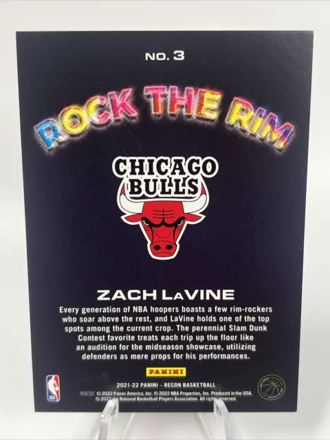 ZACH LAVINE 2021-22 PANINI RECON ROCK THE RIM Chicago Bulls PARALLEL $3 ...