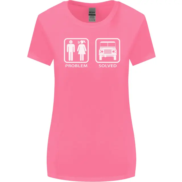 T-shirt 4x4 Problem Solved Off Roading Road da donna taglio più largo 3