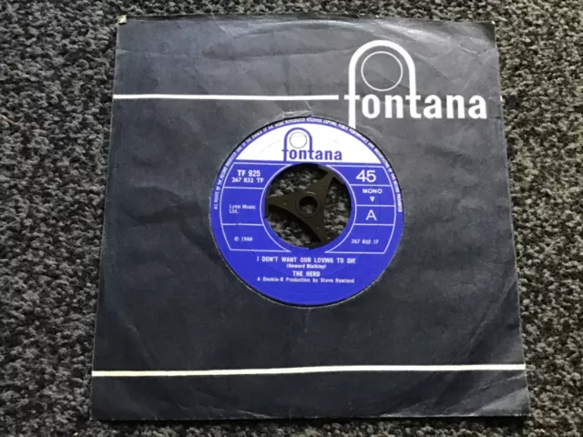 The Herd - I Don’t Want Our Loving To Die 1968 Uk Single Fontana Tf 925 Ex !