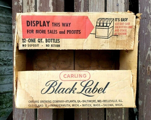 VINTAGE BLACK LABEL STORE DISPLAY Carling Beer Case Box Breweriana
