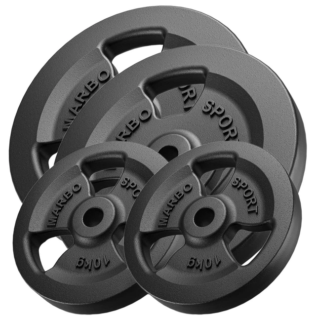 Set De Plaques Tri-Grip Marbo Sport 29kg – 2x5, 6x2.5, 4x1 Kg, Neuf