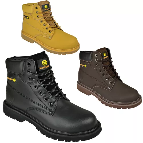 **Men Safety Boots Steel Toe Cap Ankle Trainers Hiking Shoes Trekking 6-13Uk New