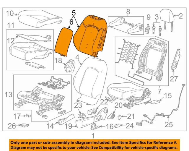 GM OEM Driver Seat-Foam Cushion Back Pad 95077887