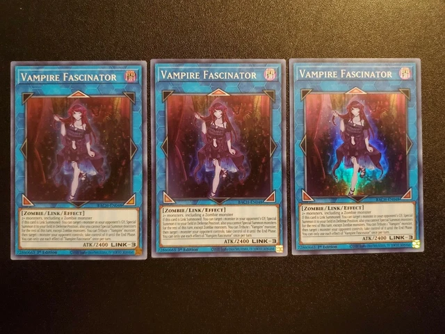 Yugioh! 3-Vampire Fascinator-Super Rare-1St Editions-Bach-En048