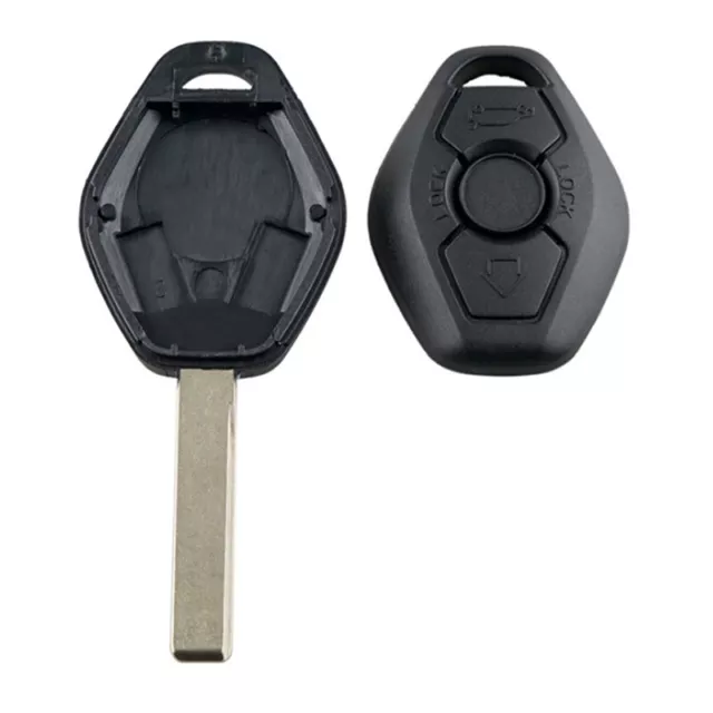 For BMW 3 5 7 Series E38 E39 E46 1996+ Black 3 Button Remote Key Fob Cover Case